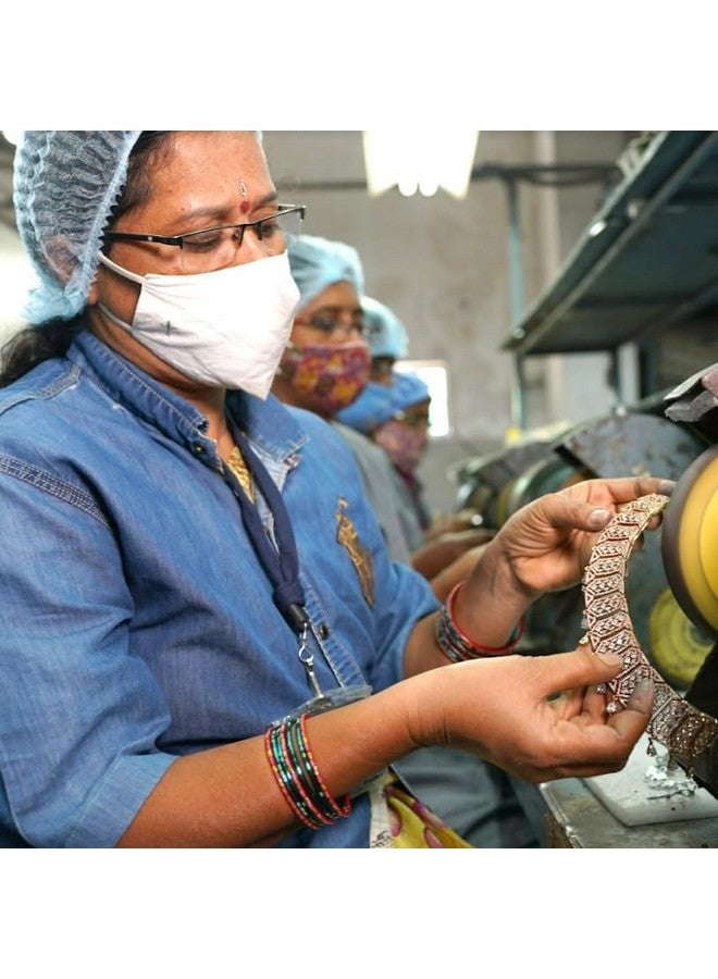 Estele CZ Entwined Peacock Designer Maang Tikka with Pearls for Girls & Women's - Image 4