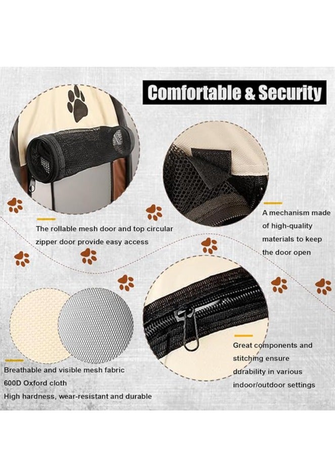 ألعاب تي إن خيمة الحيوانات الأليفة القابلة للطي التي تم ترقيتها بالعاصفة - منزل قطة مقاوم للماء / قفص الكلب السداسي مع نسيج أكسفورد المضاد للمضغ والأبواب المزدوجة البعوض / الطقس / دليل الخدش للأرانب والقطط والحيوانات الأليفة الصغيرة - Image 5