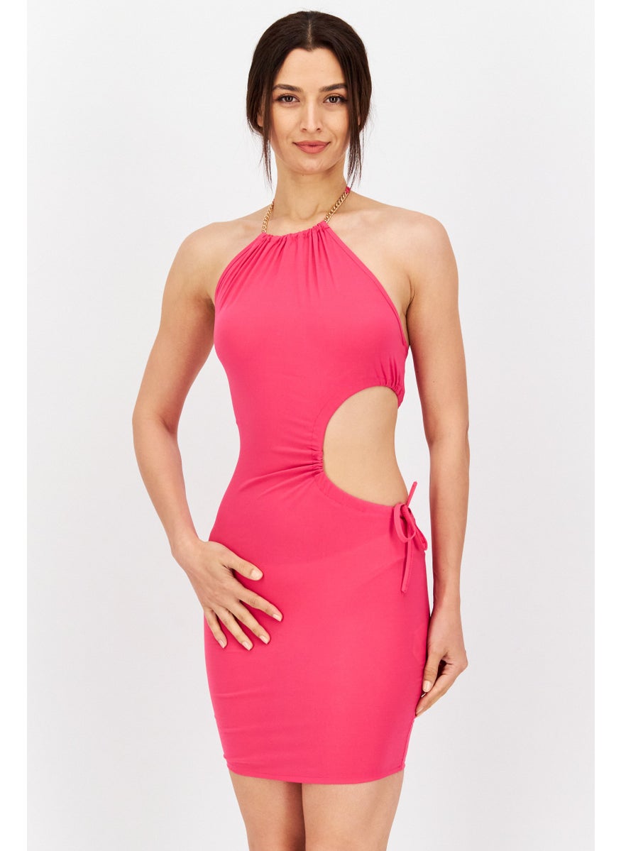 Women Solid Mini Cut Out Dress, Pink - pzsku/Z409499B2A20679B55902Z/45/_/1724350985/00767368-ea76-4ccf-acf6-9315d4e91263