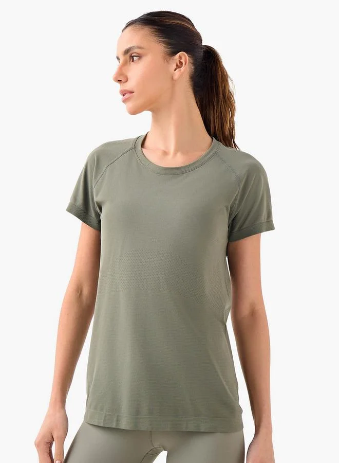 ADOT by Splash Seamless T-Shirt with Raglan Sleeves
