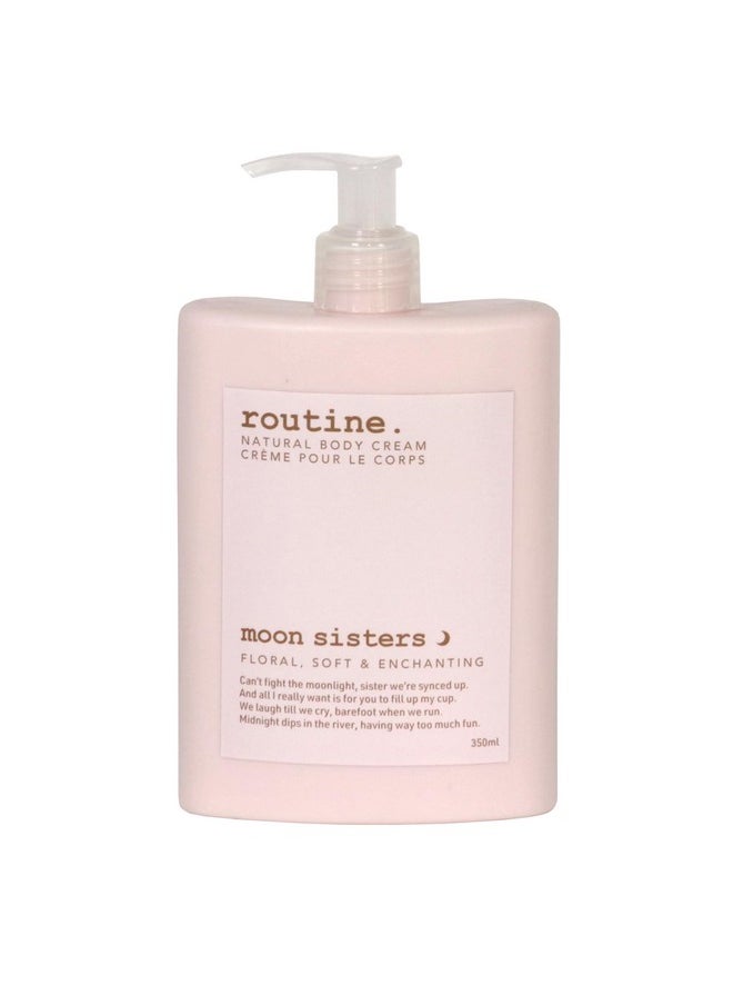 routine Moon Sisters 350Ml Natural Body Cream. Rose Neroli & Lavender. Botanicals No Synthetic Fragrance Vegan Clinically Tested Hands Body Signature Scent  - Image 1