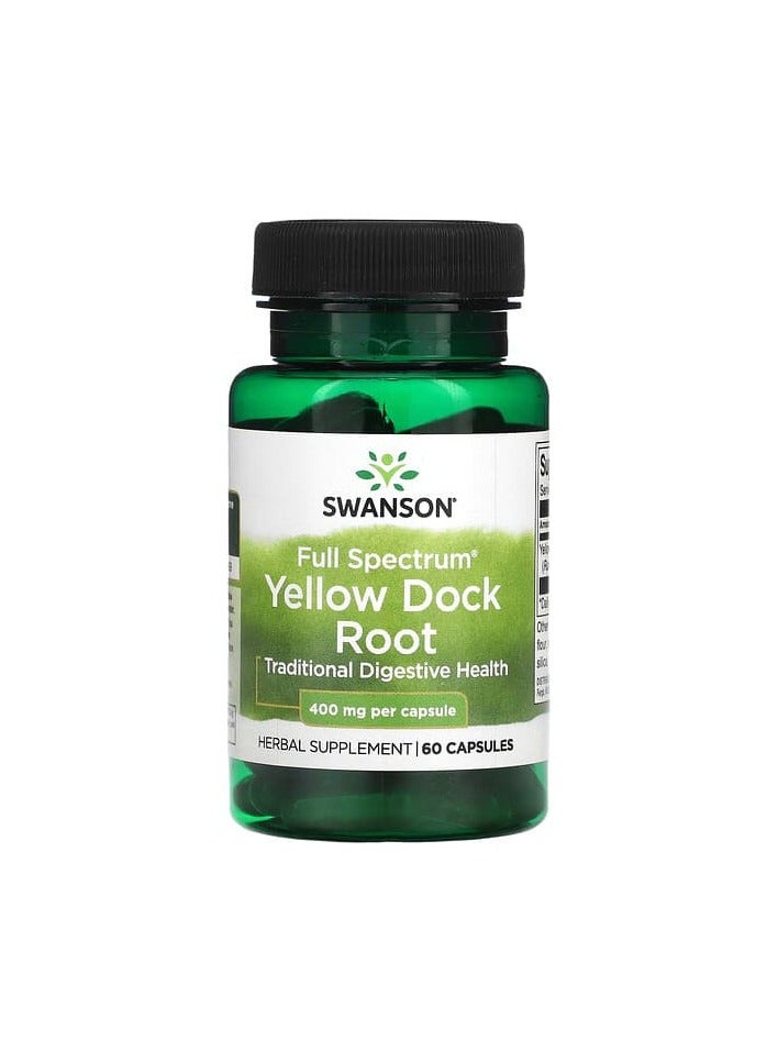 SWANSON جذر دوك الأصفر الطيف الكامل، 400 ملغ، 60 كبسولة