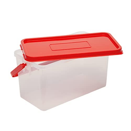 Gluman Polypropylene Pick N Carry Multipurpose Storage Box With Lid (3.3 Litre) | 100% Food Grade | Dishwasher Safe | Freezer Safe | Recyclable (Red)(Pack of 2) - Image 2