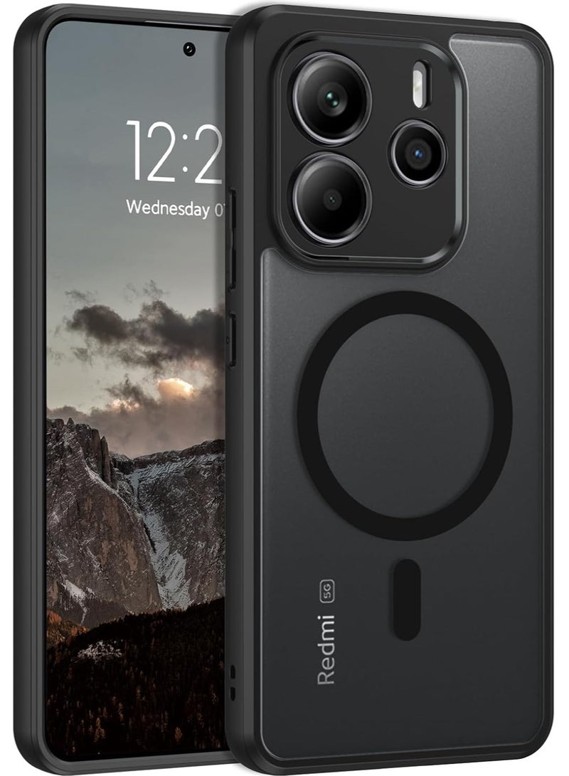 For Xiaomi Redmi Note 14 5G Magnetic Case, Compatible with MagSafe, TPU+PC Shockproof Matte Skin Feel Mobile Phone Back Cover, Anti-fingerprint Slim Fit Protective Casing - Image 1