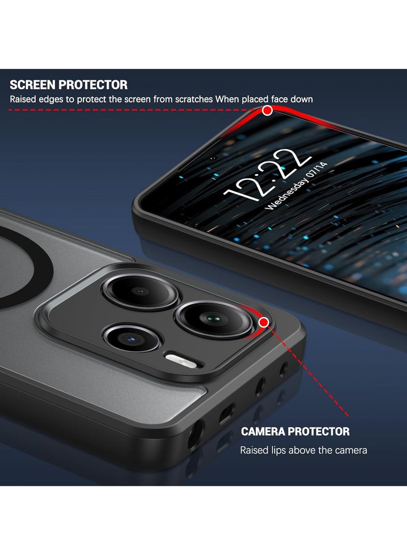 For Xiaomi Redmi Note 14 5G Magnetic Case, Compatible with MagSafe, TPU+PC Shockproof Matte Skin Feel Mobile Phone Back Cover, Anti-fingerprint Slim Fit Protective Casing - Image 5