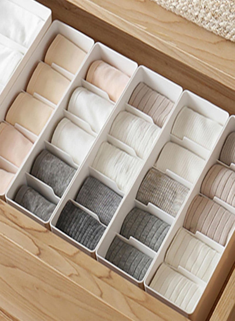 GGOOT Underwear Storage Organizer, 4 or 5 Compartments Drawer Organizer for Underwear, Durable Reliable Storage Boxes for Storing Socks, Underwear, Ties, Undergarment - Image 2