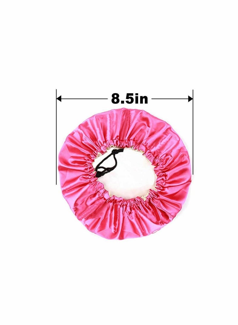 2 Pieces Satin Bonnet Kids Night Sleep Caps Adjustable Double Layer Sleeping Hats Showering for Girls Toddler Children Baby - Image 5