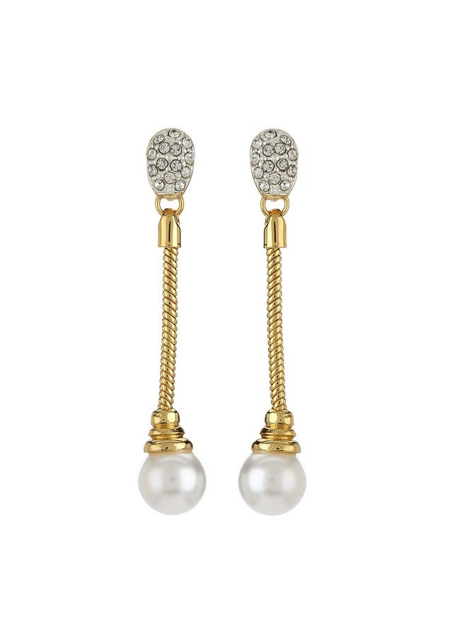 Estele 24 Kt American Diamond CZ Gold Plated Designer Jewellery Set/Necklace Set with Chain & Earring for Girls/Women - Image 5