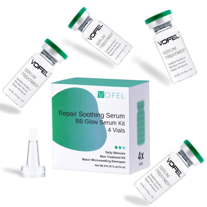VOFEL Centella Asiatica Serum for Face with Hyaluronic Acid Repair and Centella Serum for Face Moisturizer 035 oz 4 Vials Serum Ampoule Set 4pc repair kit
