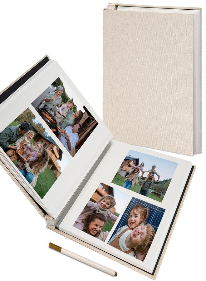Vienrose Large Photo Album Self Adhesive for 4x6 5x7 8x10 Pictures Scrapbook Album DIY Scrap Book 40 Sticky Pages with A Metallic Pen Beige - Image 1