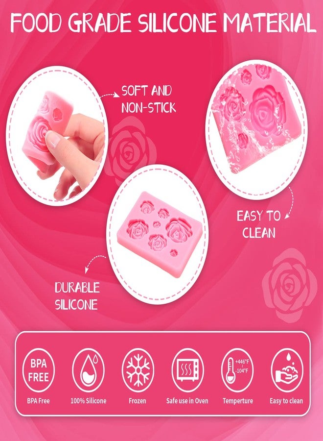 ANSEE Flower Silicone Mold, Mini Flower Fondant Chocolate Silicone Molds for Baking Cake Decorating Clay Crafting Candy Soap Ice Cube Wax Melt - Image 2