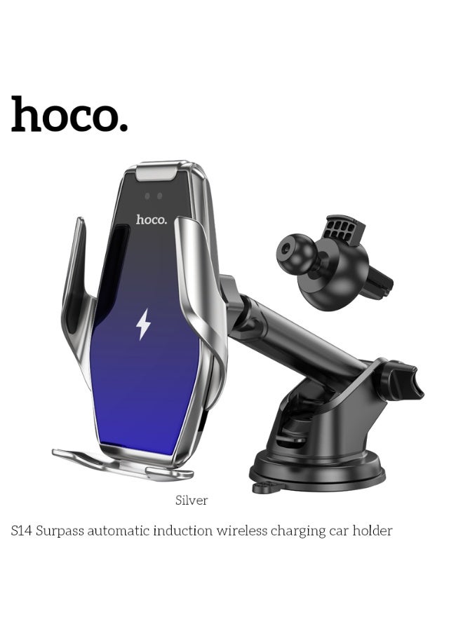 hoco. "S14 Surpass automatic  induction wireless charging car holder"  - Image 1