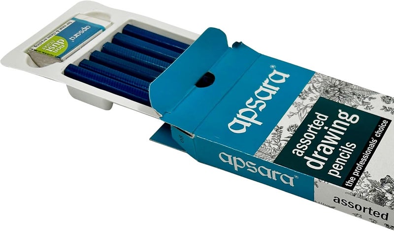 Apsara Assorted Drawing Pencils, HB, B, 2B, 2B, 4B, 6B - Pack of 6 - Image 4
