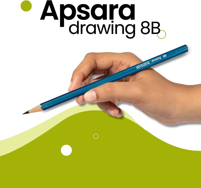 Apsara Assorted Drawing Pencils, HB, B, 2B, 2B, 4B, 6B - Pack of 6 - Image 1