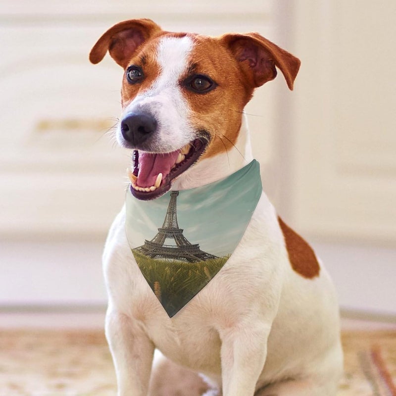 There is Grass Below Pet Scarf Adjustable Pet Accessories Triangular Scarf Washable Floral Print Puppy Bib Bandana Stylish Comfortable Cat Scarves for Holiday Scarfs - Image 3