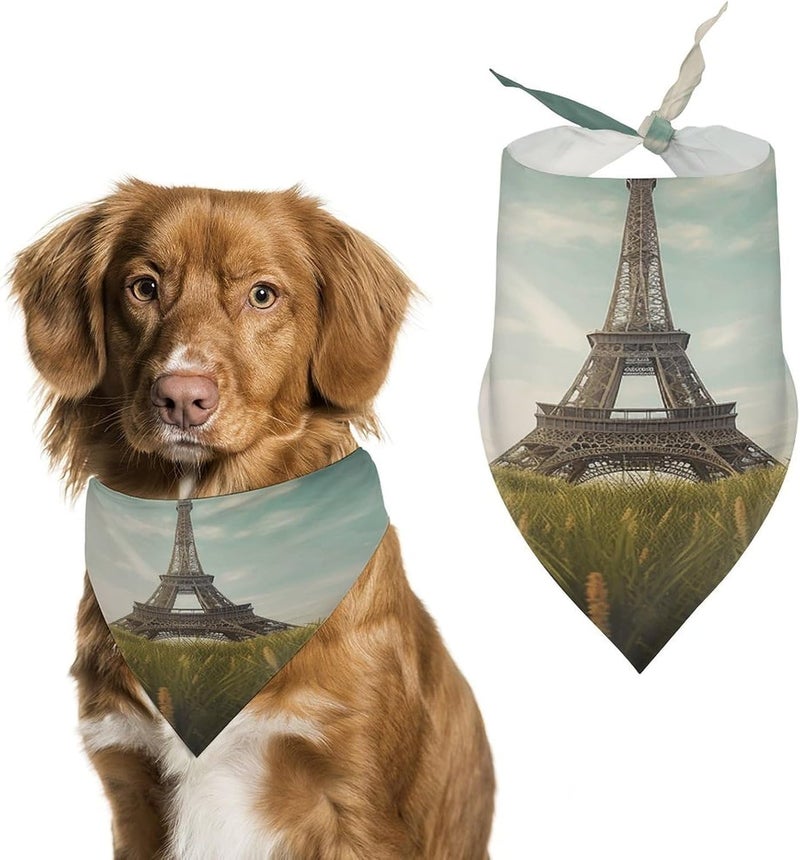There is Grass Below Pet Scarf Adjustable Pet Accessories Triangular Scarf Washable Floral Print Puppy Bib Bandana Stylish Comfortable Cat Scarves for Holiday Scarfs - Image 1