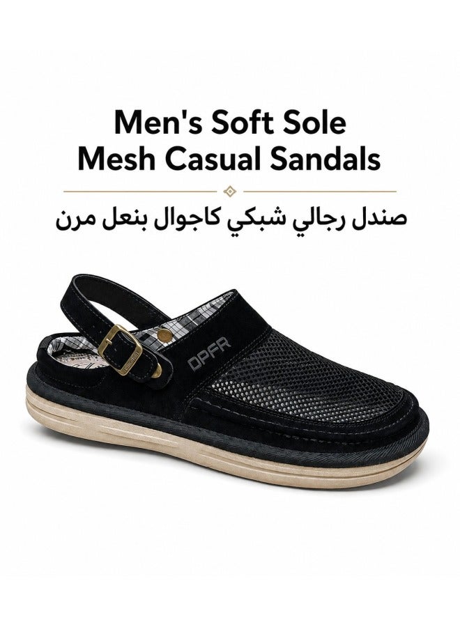 Men's Breathable Mesh Casual Sandals with Soft Sole & Adjustable Buckle for Walking, Travel & Everyday Wear - Image 1