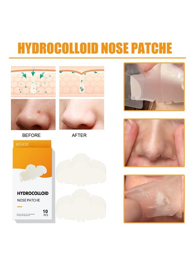 EELHOE "Hydrocolloid Nose Patche, Clean and Shrink Pores, Remove Blackhead and Acne Nose Patch, Remove Blackhead Nose Patch Skin Care Derived Blackhead Acne Nose Patch Tear Nose Mask Gentle Deep Clean 10pcs " - Image 3