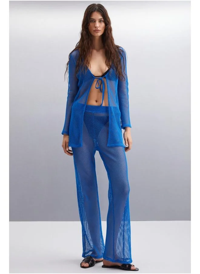 GRIMELANGE Grimelange Elka Women's Cotton Regular Blue Pants