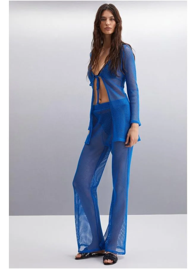GRIMELANGE Grimelange Elka Women's Cotton Regular Blue Pants