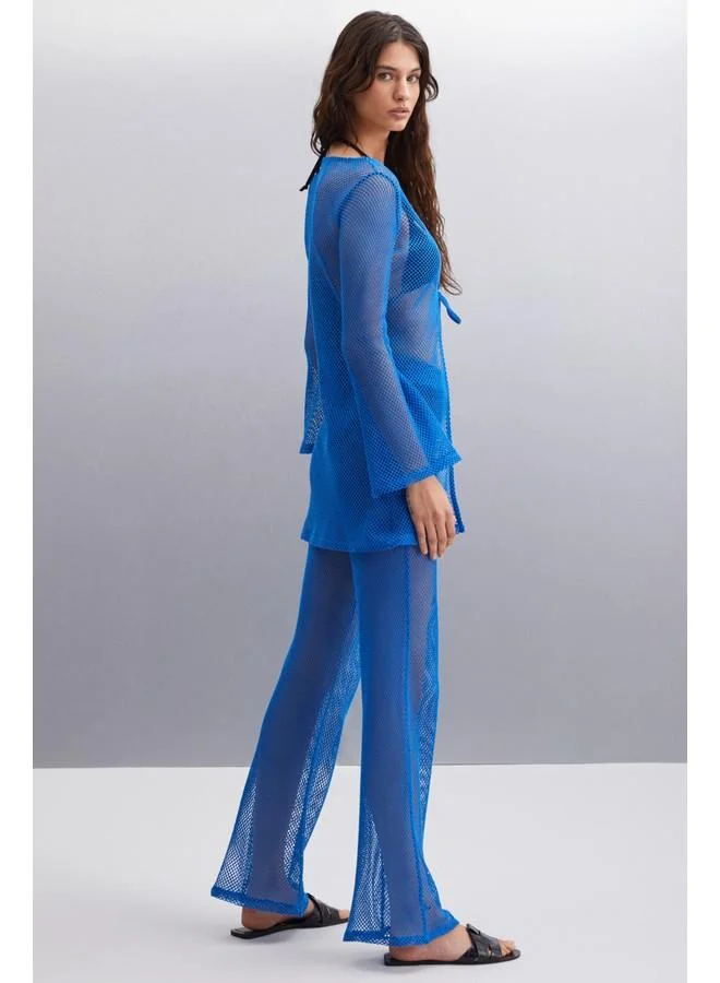 GRIMELANGE Grimelange Elka Women's Cotton Regular Blue Pants