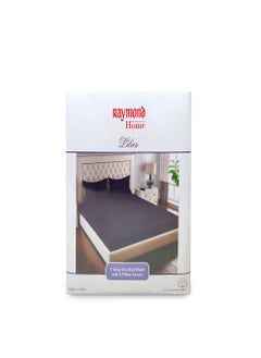 Raymond Raymond Home King Flat Sheet Bedsheet 180 Thread Count Luxurious Mercerized 100% Long Staple Cotton Bedding Solid Pre Shrunk Percale Finish Bed Linen with 2 Pillow Case - Slate (274 * 274 CM)  - Image 2
