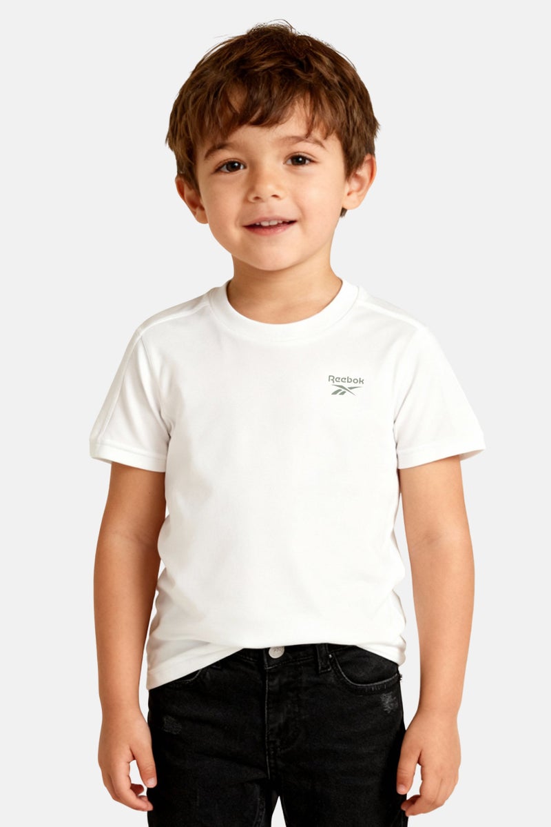 Reebok Toddlers Boy Brand Logo Short Sleeve Training T-Shirt, White - Image 1