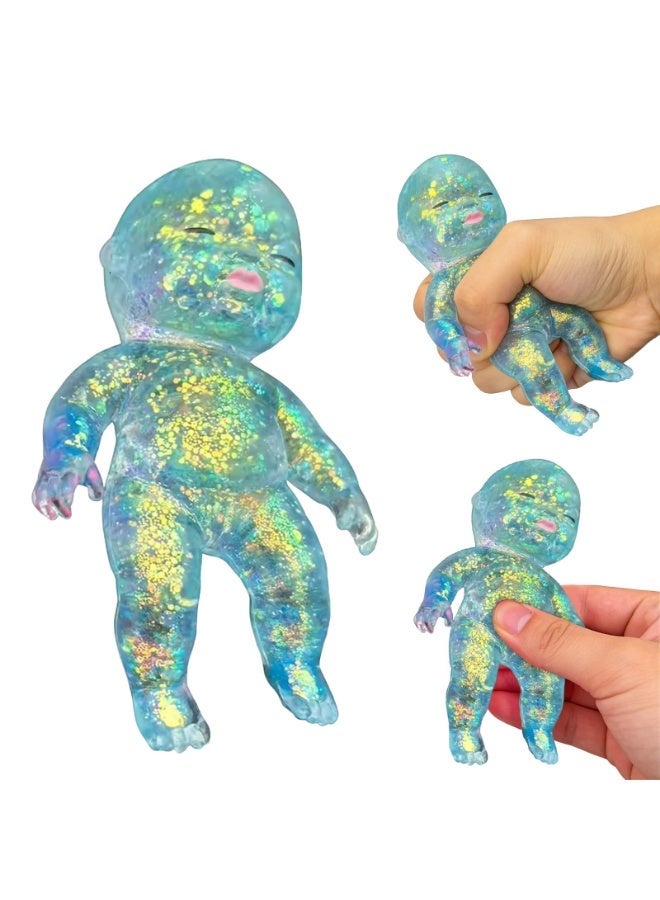 Pinch Glitter Squeeze Baby Doll, Soft Stress Relief Fidget Toy, Slow Rebound Squishy Toy for Anxiety Relief, ADHD, Autism, Sensory Toy for Kids & Adults, 3+ Years Old - Image 4
