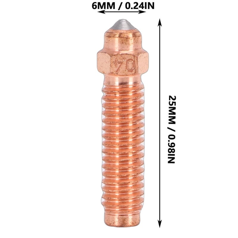 YDuupxe 2Pcs 3D Printer Nozzle 0.4mm Hotend Red Copper Hardened Steel Extruder Nozzle Replacement Hot End Print Head - Image 2