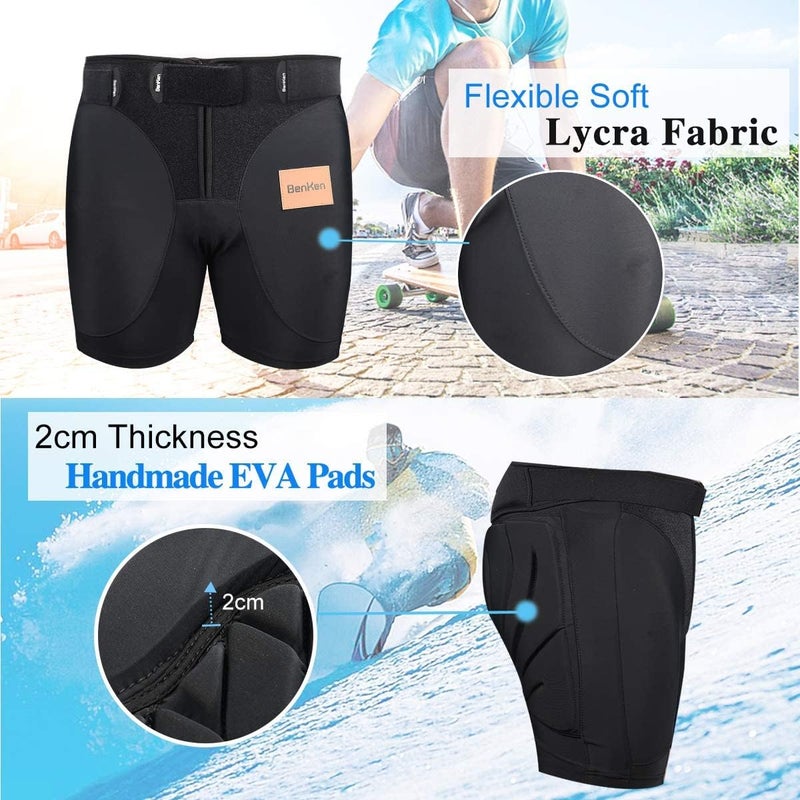 BenKen Butt Pads Snowboarding Impact Shorts Hip Protector for Men Women Protective Tailbone Padded Short Pants Skating Ski - Image 3