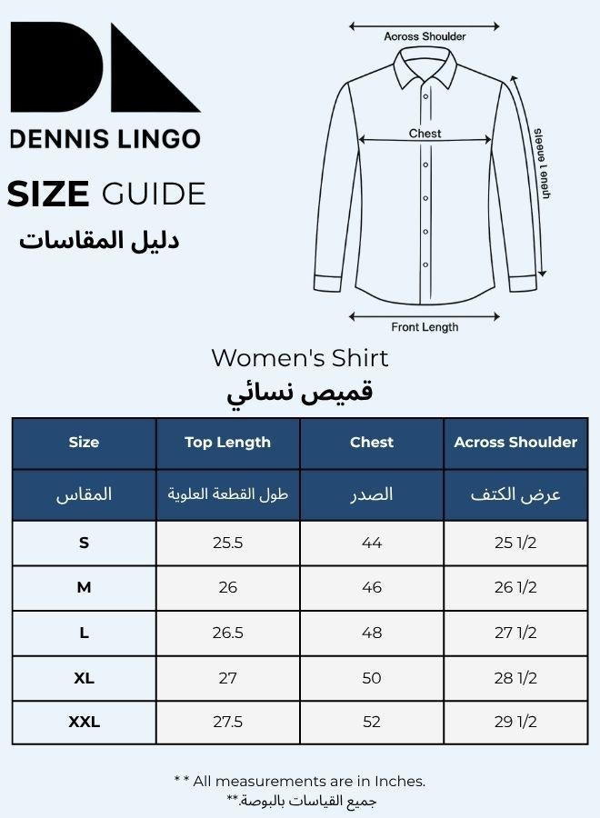 دينيس لينغو قميص نسائي مطبوع بأزرار من مزيج البوليستر بلون زيتوني فاتح - Image 4