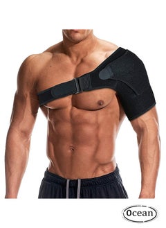 Ocean Shoulder Support Brace with Pressure Pad for Men and Women, Adjustable Shoulder Brace for Torn Rotator Cuff, Tendonitis, Dislocation, AC Joint, Bursitis, Fits Right or Left Shoulder  - Image 1