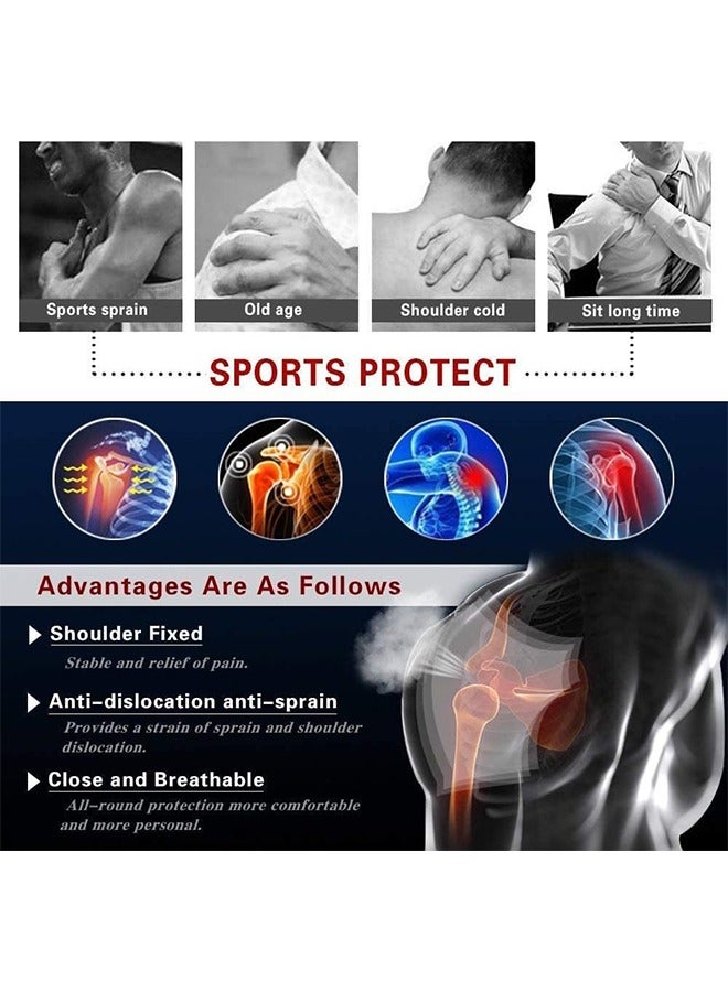 جي أس دعامة دعم الكتف مع وسادة الضغط للرجال والنساء، دعامة الكتف القابلة للضبط للكفة الدوارة الممزقة، التهاب الأوتار، الخلع، وصلة التيار المتردد، التهاب الحمل، ملاءمة الكتف الأيمن أو الأيسر - Image 4