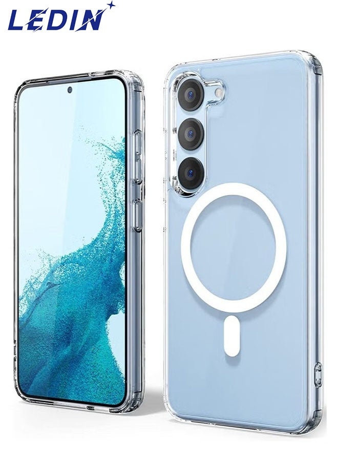 LEDIN Magnetic Clear Case for Samsung Galaxy S23 Compatible with MagSafe, Military-Grade Protection, Phone Bumper - Image 1