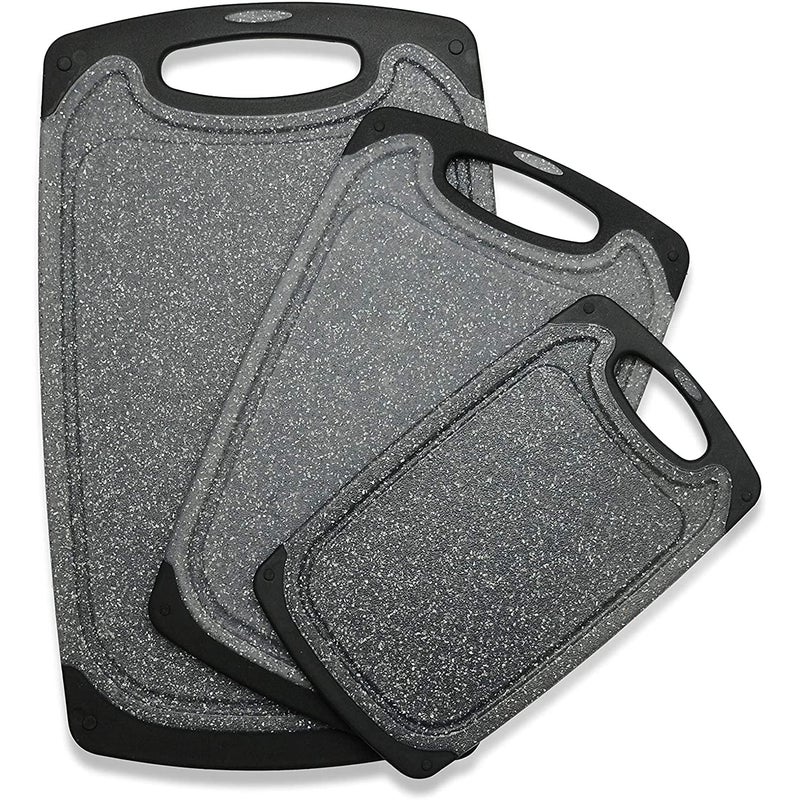 Cutting Boards for Kitchen LargeSmall Cutting Board Set of 3 Dishwasher Safe Juice Groove Easy Grip Handle NonSlip Rubber Cutting Board