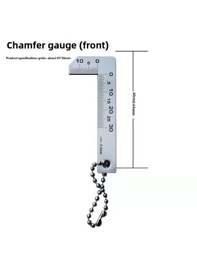 Generic - Stainless Steel Chamfering Inner And Outer Chamfering Right Angle Chamfering Caliper Chamfering Gauge-Model:Front Toughness Gauge - Image 1