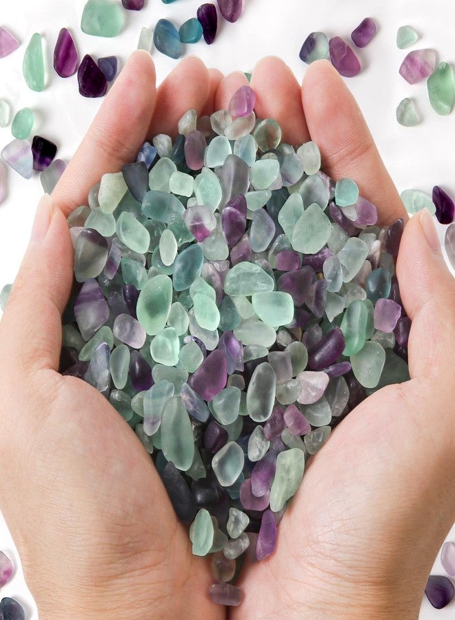 QICQDRAM Polished Fluorite Gravel Rocks Bulk 0.9 Lb/405g Natural Tumbled Crystal Chips Decorative Pebbles for Home Decoration & Fish Turtle Tank, Vase Filler, Plants Decor - Image 1