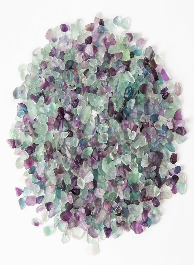 QICQDRAM Polished Fluorite Gravel Rocks Bulk 0.9 Lb/405g Natural Tumbled Crystal Chips Decorative Pebbles for Home Decoration & Fish Turtle Tank, Vase Filler, Plants Decor - Image 2