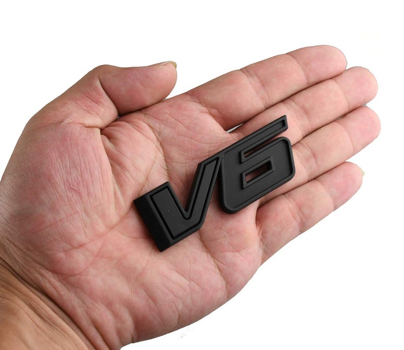 CDD 1pcs V6 Emblem 3D Badge Truck Nameplate Sticker Decal Replacement for 17-21 Canyon Colorado (Matte Black) - Image 1