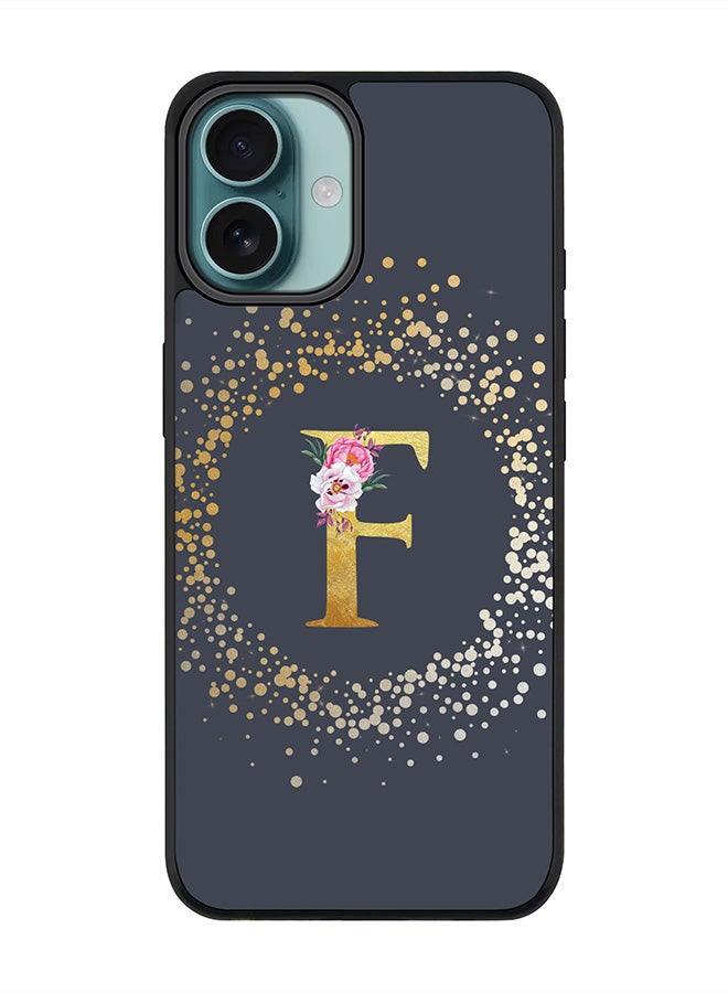 Stylizedd For iPhone 16 Plus Case [Compatible with MagSafe] Slim Magnetic cover Phone Case iPhone 16 Plus -Custom Monogram Floral - F (Grey ) - Image 1