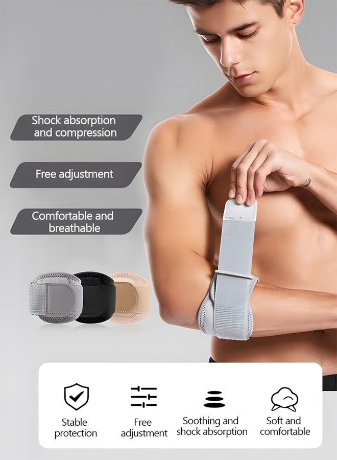 HY Tennis Elbow Braces for Tendonitis and Tennis Elbow,Golfers Elbow Forearm Brace Straps and Compression Pad,Wraps Tennis Elbow Support Band Relief,Counterforce Brace for Forearm Support - Image 2
