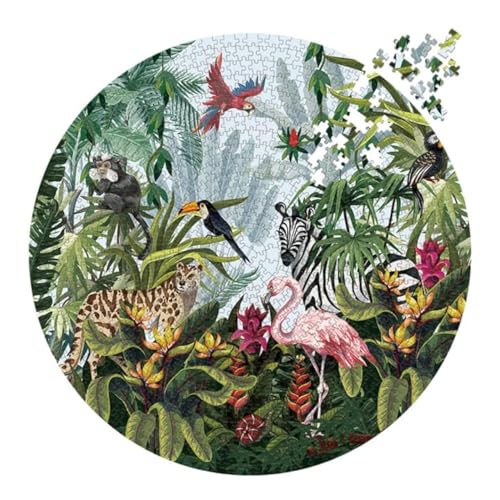 MaxRenard Game 1000 Pieces Jigsaw Puzzle Round Puzzle Toy Animal Party - Image 1