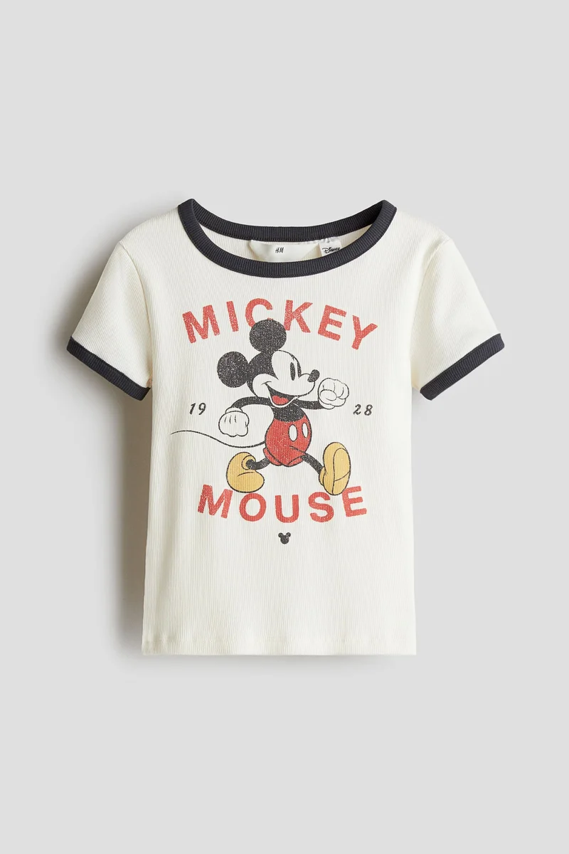 اتش اند ام Printed jersey top