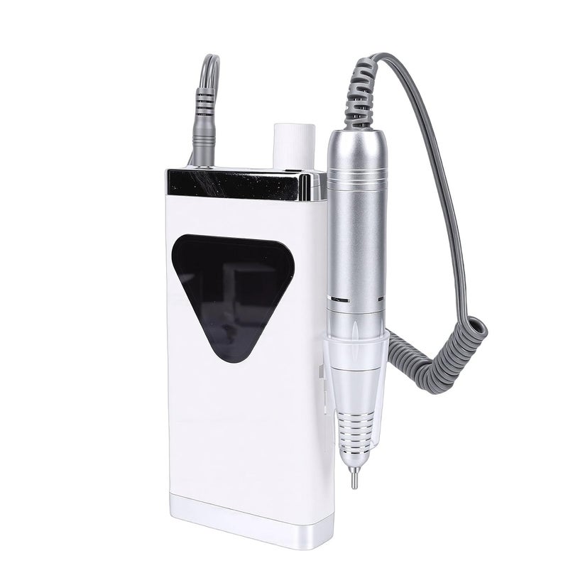 Electric Nail Drill Machine, 45000 RPM Rechargeable Cordless Nail File with LED Display, Compatible with Acrylic & Gel Nails, Professional Salon Use (White) - Image 1