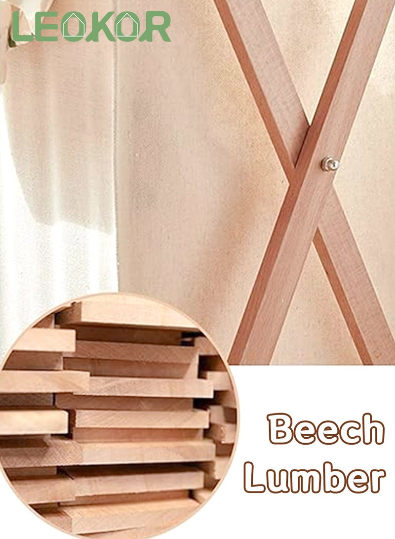 ليوكور سلة تخزين الملابس المصنوعة من الخيزران، سلة غسيل محمولة وقابلة للطي، لتخزين الملابس المتسخة مع حقيبة مبطنة من القماش قابلة للإزالة، بيج 56.5*50*34 سم - Image 4