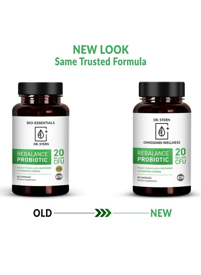 BIO-ESSENTIALS, Rebalance Probiotic Supplement - Dr. Ian Stern Formulated - for Superior Digestion & Immunity - W/ Organic Prebiotic & L-Glutamine - 20 Billion CFU - 60 Capsules - Image 2