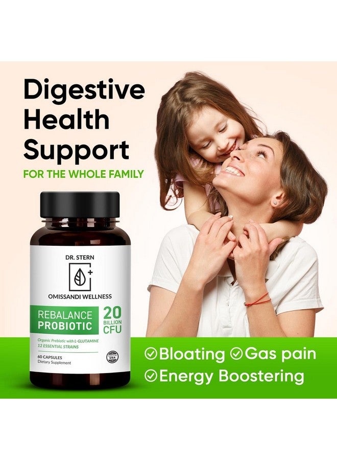 BIO-ESSENTIALS, Rebalance Probiotic Supplement - Dr. Ian Stern Formulated - for Superior Digestion & Immunity - W/ Organic Prebiotic & L-Glutamine - 20 Billion CFU - 60 Capsules - Image 3