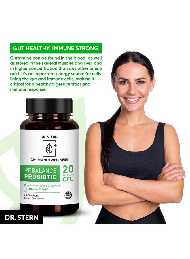 BIO-ESSENTIALS, Rebalance Probiotic Supplement - Dr. Ian Stern Formulated - for Superior Digestion & Immunity - W/ Organic Prebiotic & L-Glutamine - 20 Billion CFU - 60 Capsules - Image 4