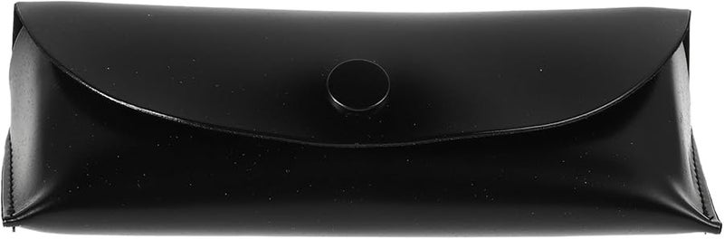 Black PU Leather Soft Eyeglass Case Portable Travel Pouch For Women Daily Use - Image 1
