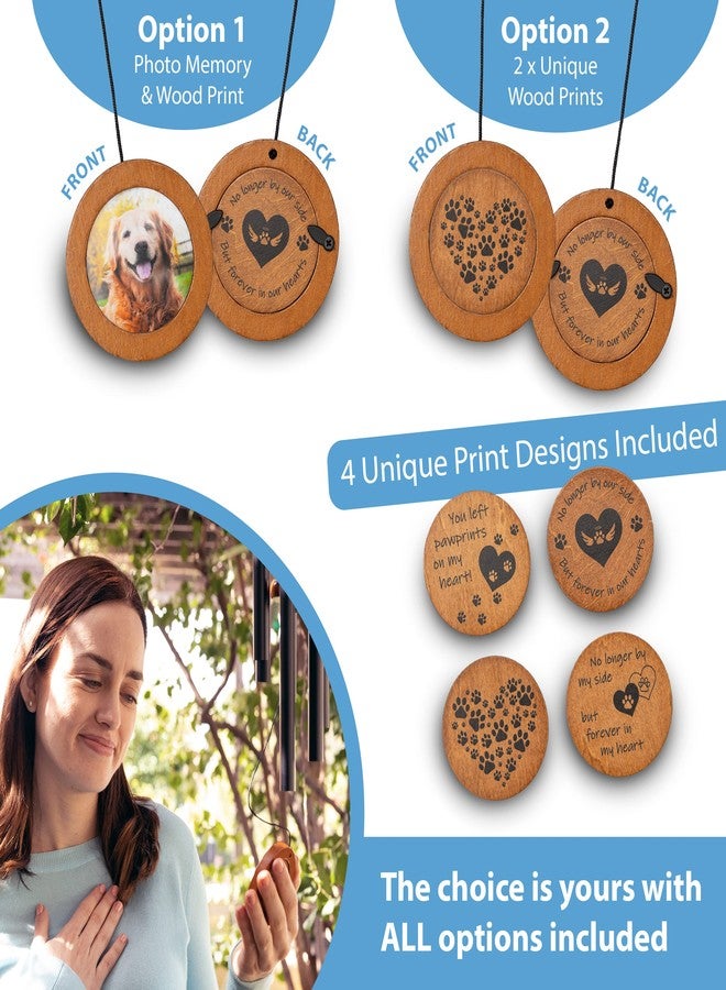 PAWCEPTIVE Dog Memorial Wind Chime 28" with 5 Pendant Designs and Comforting Pet Loss eBook- Pet Memorial Gifts-Loss of Dog Sympathy Gift-Dogs Wind Chimes, Remembrance Gift - Image 4